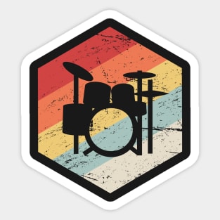 Retro 70s Drum Set Icon Sticker